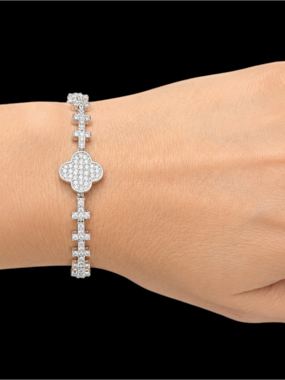 Clover Plated Silver Bracelet